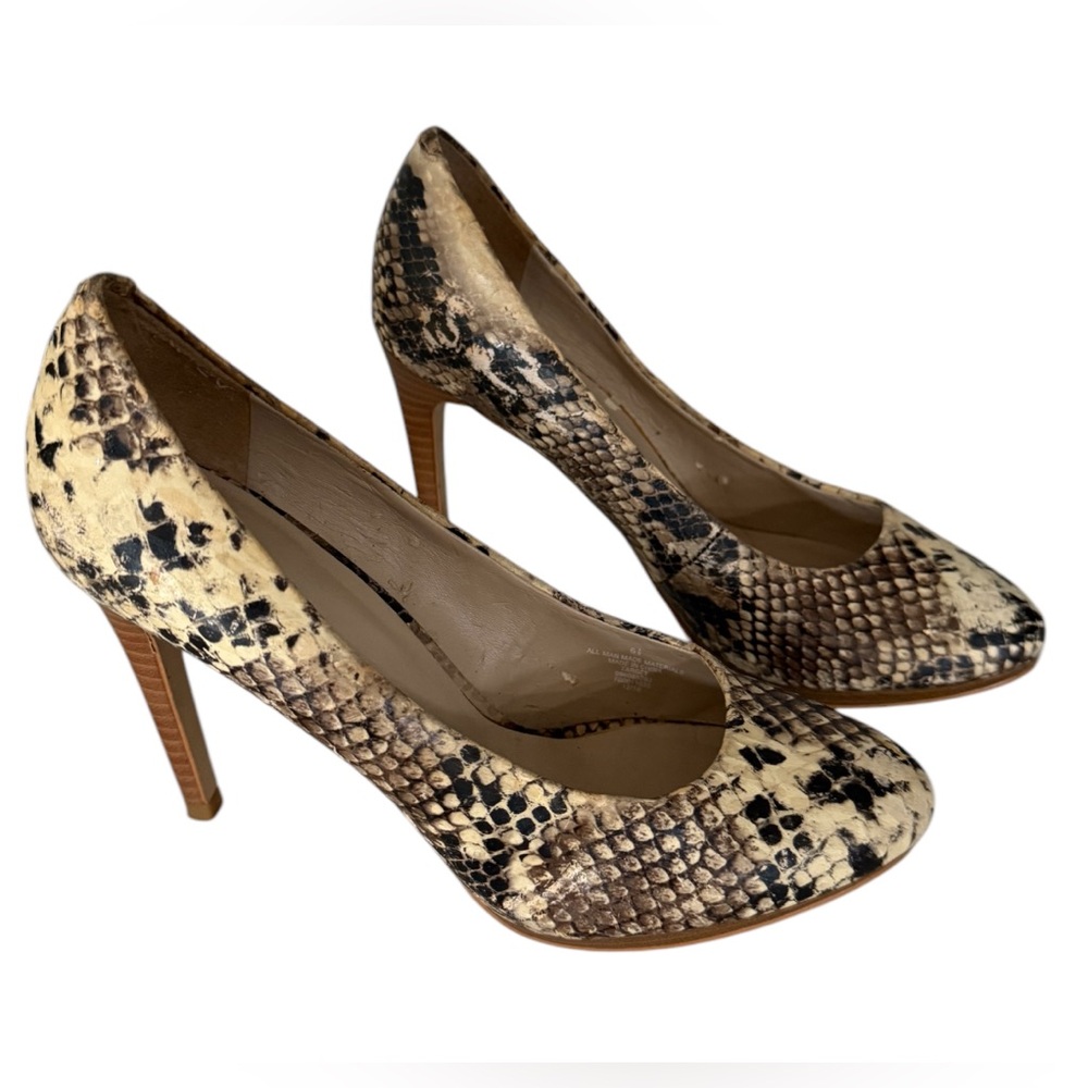 Mossimo Supply Co Snakeskin Stiletto Heel Pumps Brown Leather 6.5